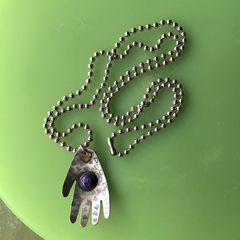 Comstock Sterling Silver Hand Pendant Necklace
